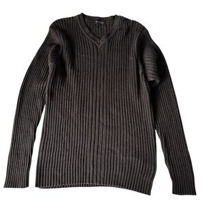 Ribbed V-Neck 100% Cotton Sweater